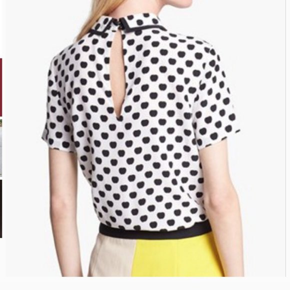 Kate Spade Sierra Apple Print Top blouse 2 nwot - Picture 4 of 13